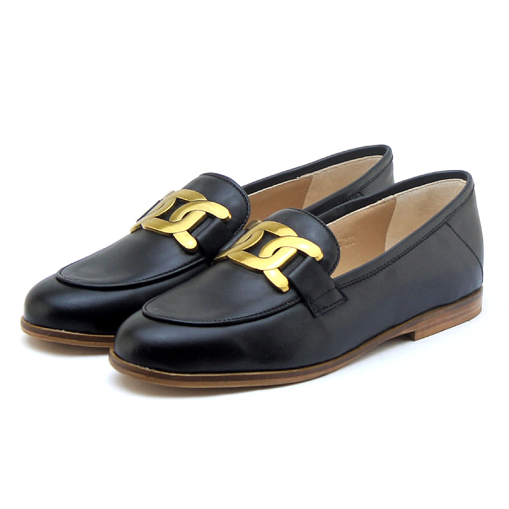 059 chaussure en cuir noir femme