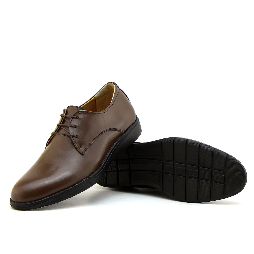 06 chaussure confort en cuir marron homme