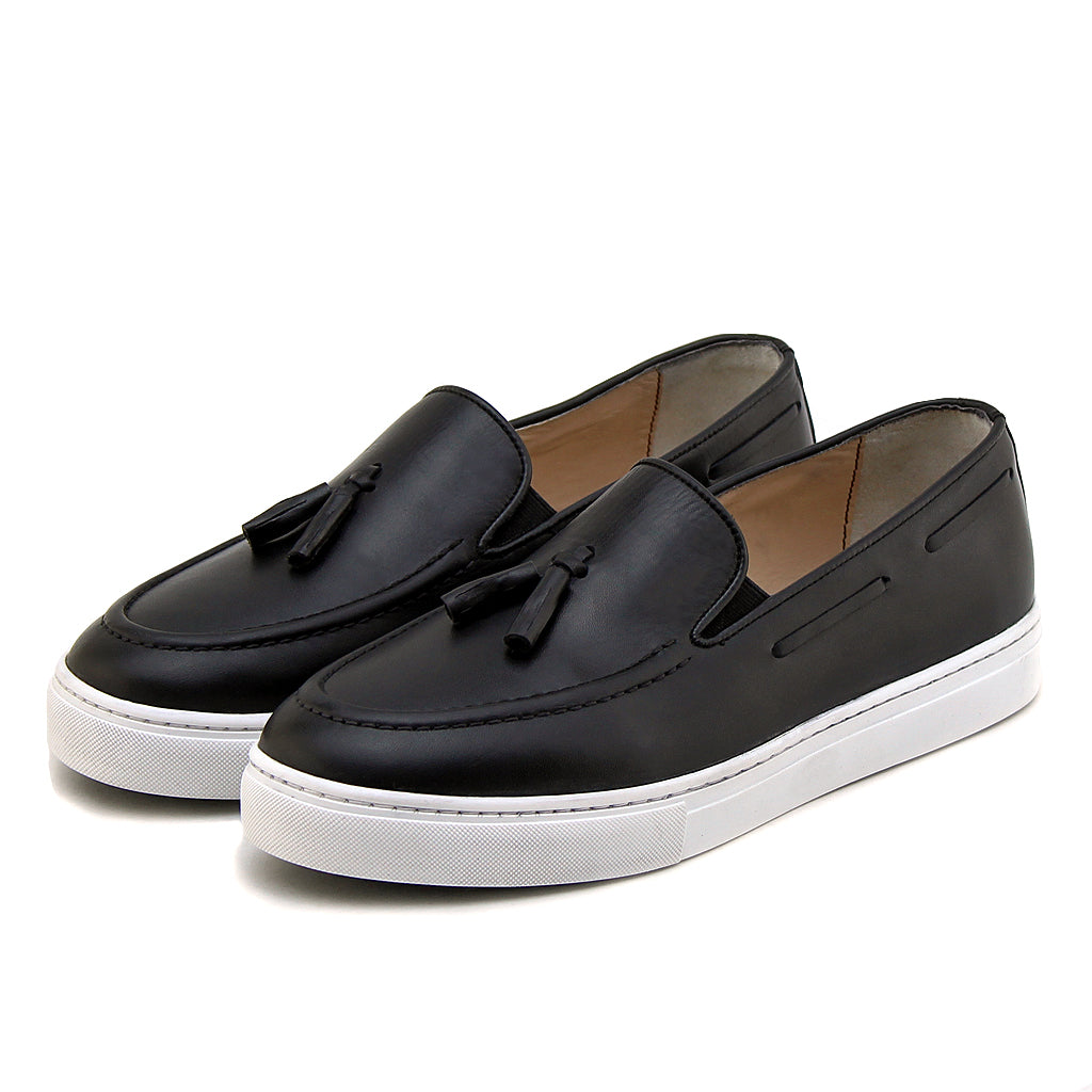 060 Chaussure Sneaker Homme en cuir noir