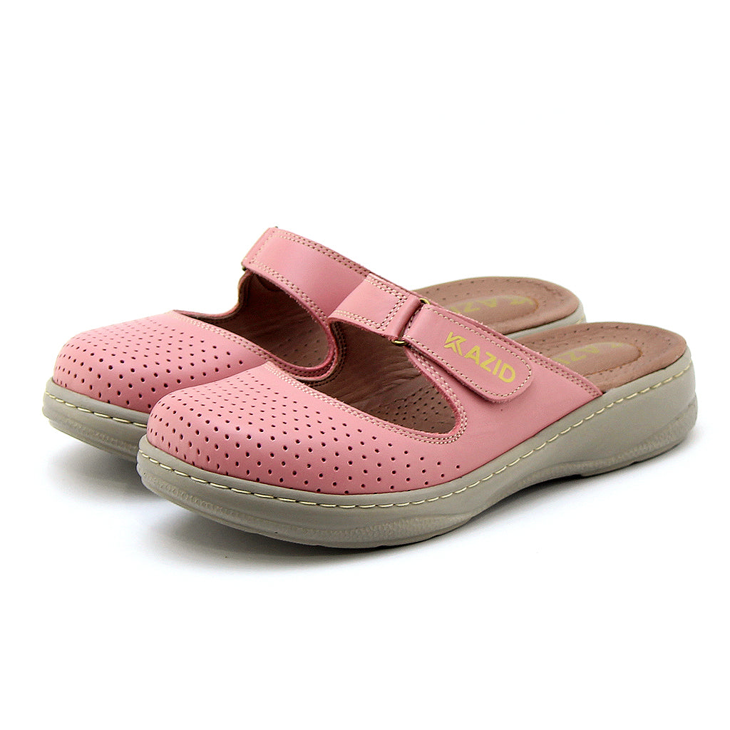 0603 sabot confort en cuir femmes rose