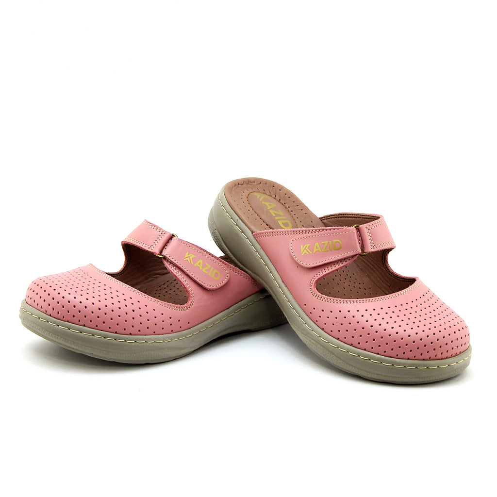 0603 sabot confort en cuir femmes rose