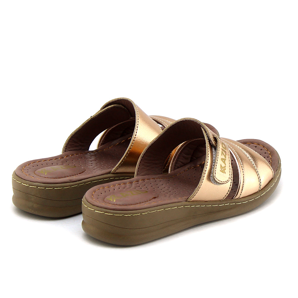 0640 sandale confort en cuir femme cuivre