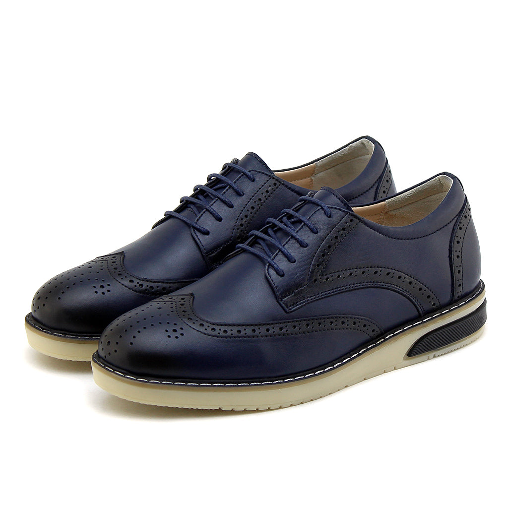 066 chaussure en cuir bleumarin homme