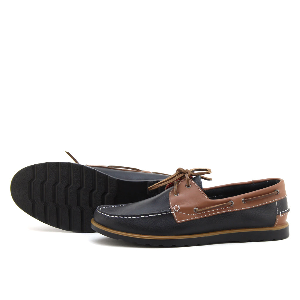 069 Mocassin Richelieu homme en cuir noir