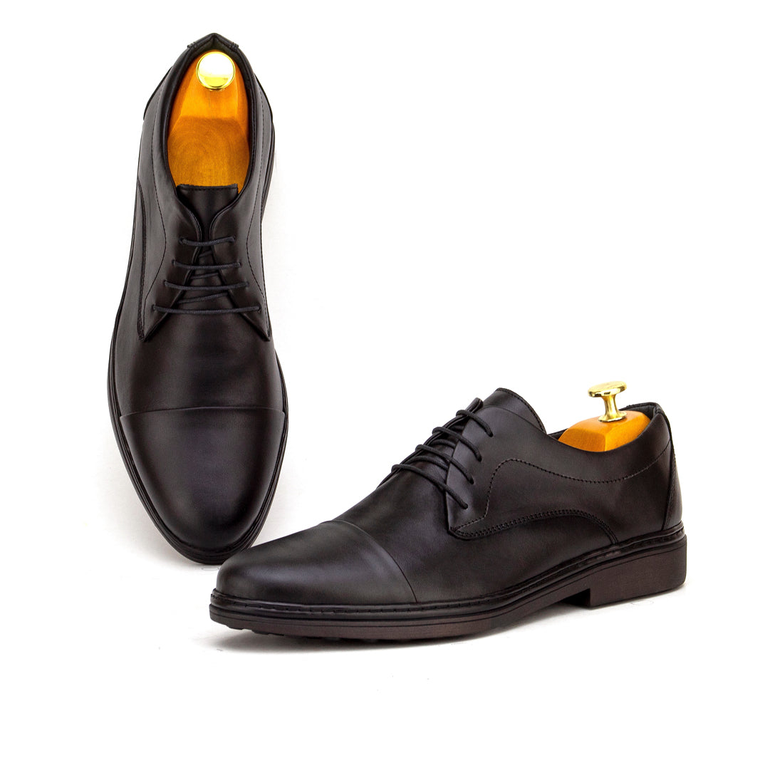 054 chaussure homme confort en cuir noir
