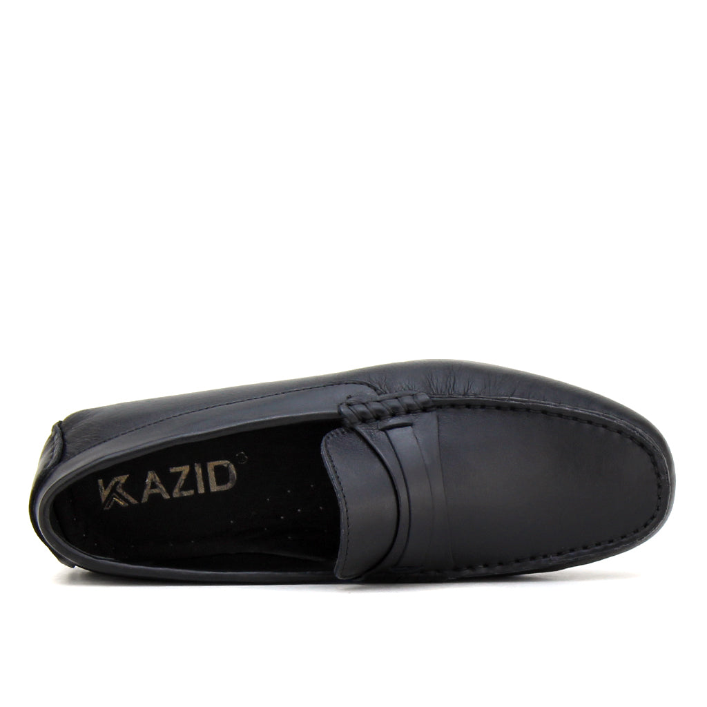 074 Chaussures Homme Mocassins sports en cuir noir