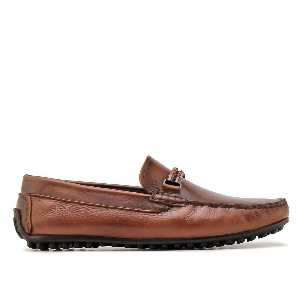 082 Chaussures Homme Mocassins sports en cuir marron