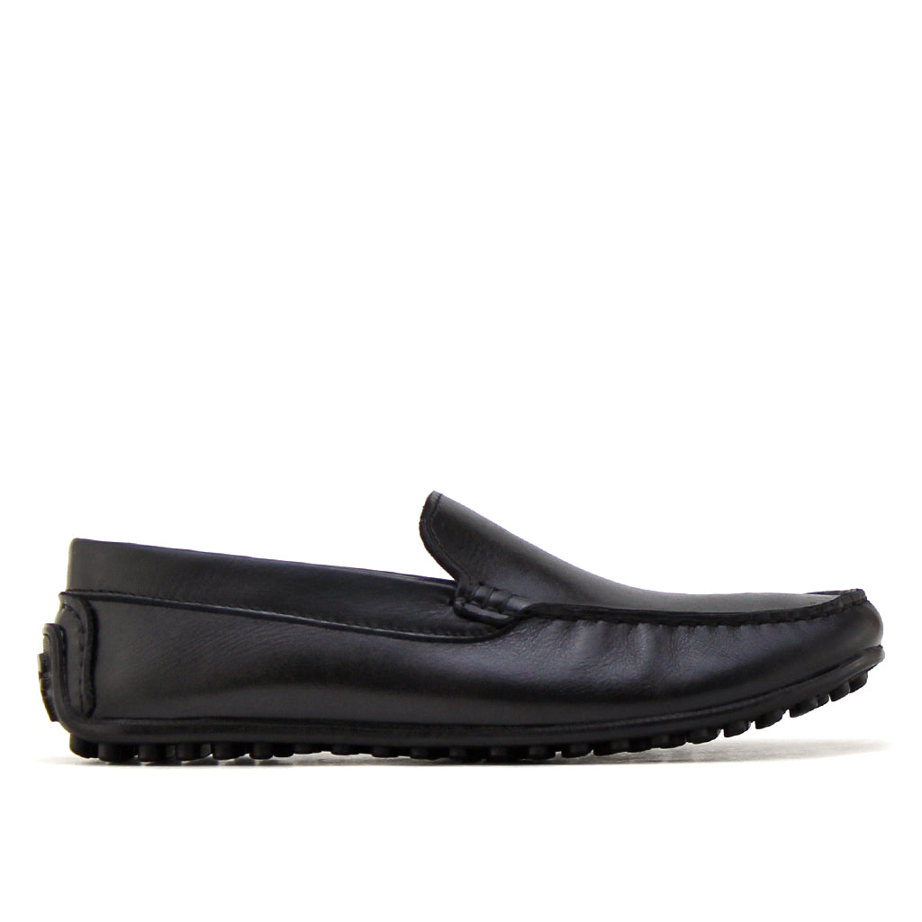 086 Chaussures Homme Mocassins sports en cuir noir