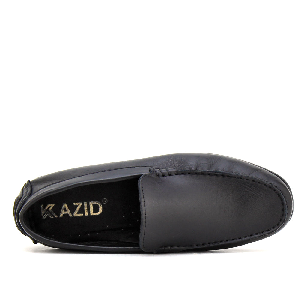 086 Chaussures Homme Mocassins sports en cuir noir