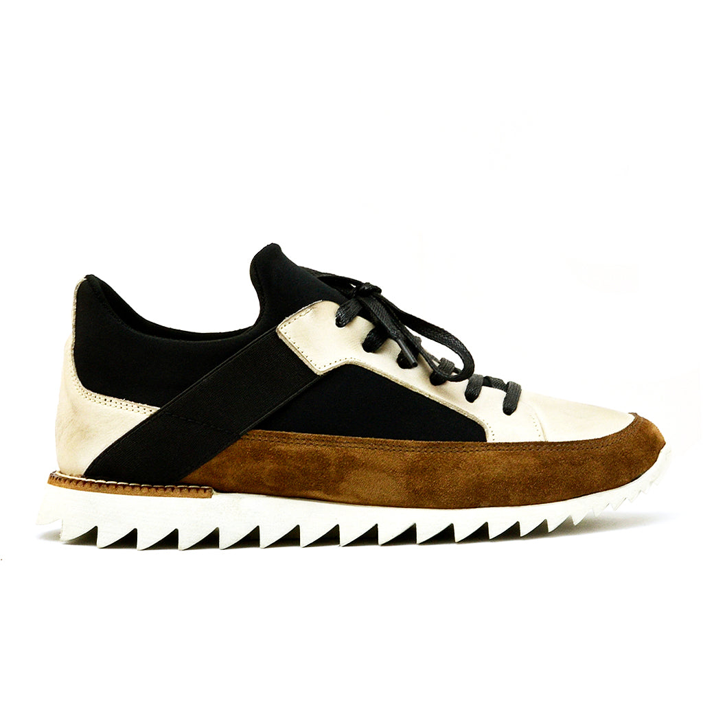 035 Chaussure Sneaker Homme en cuir beig