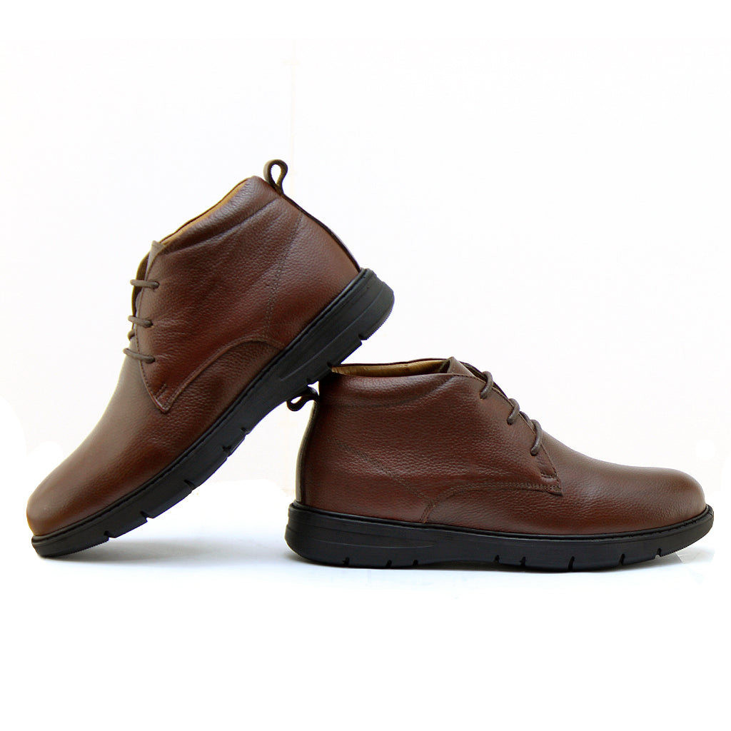 019 CHAUSSURE CONFORT EN CUIR NOIR marron