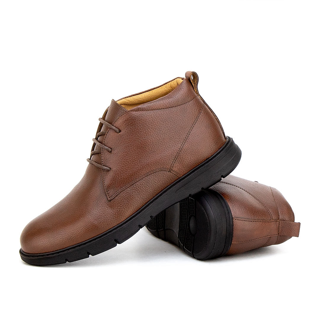 019 CHAUSSURE CONFORT EN CUIR NOIR marron