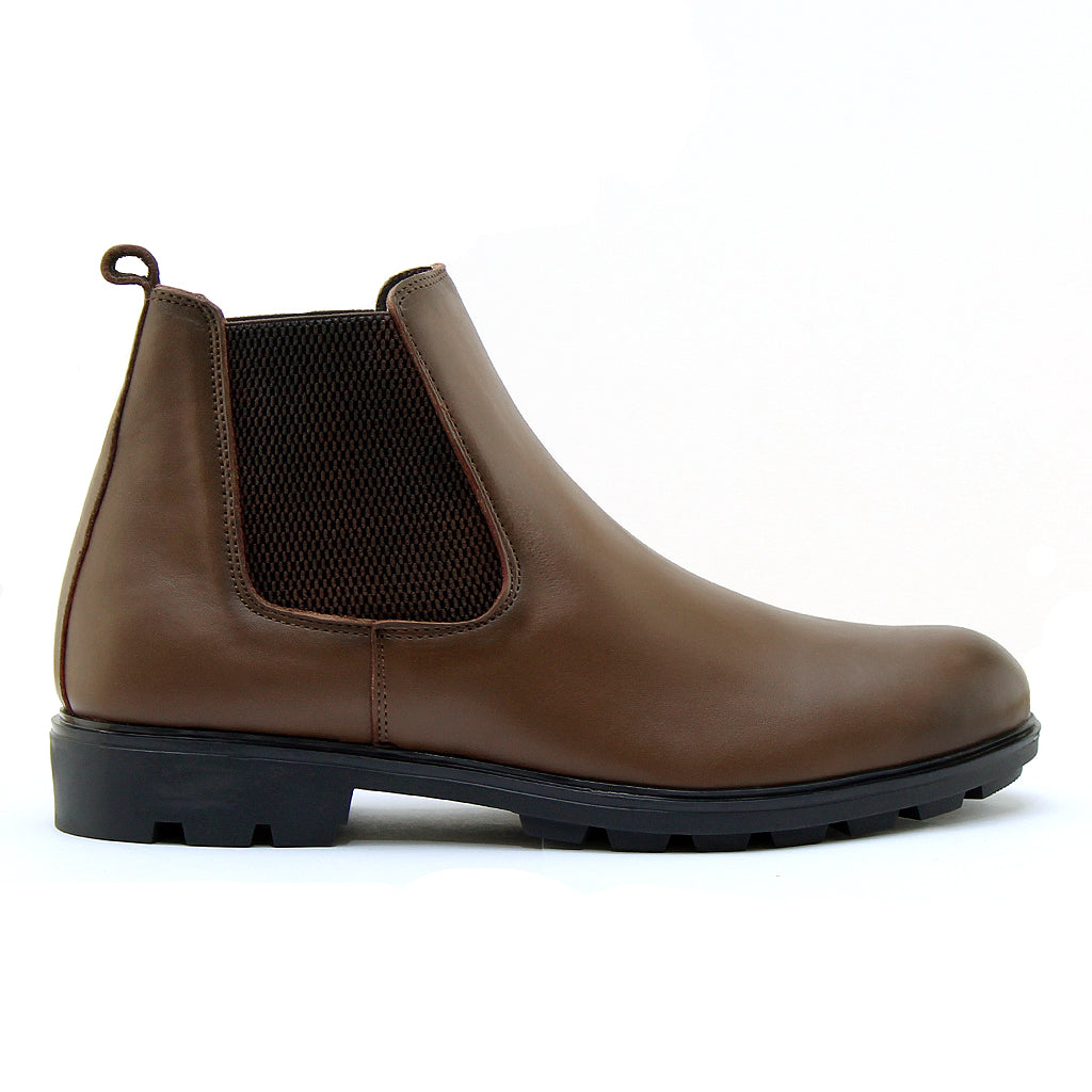 0300 bottine en cuir marron homme