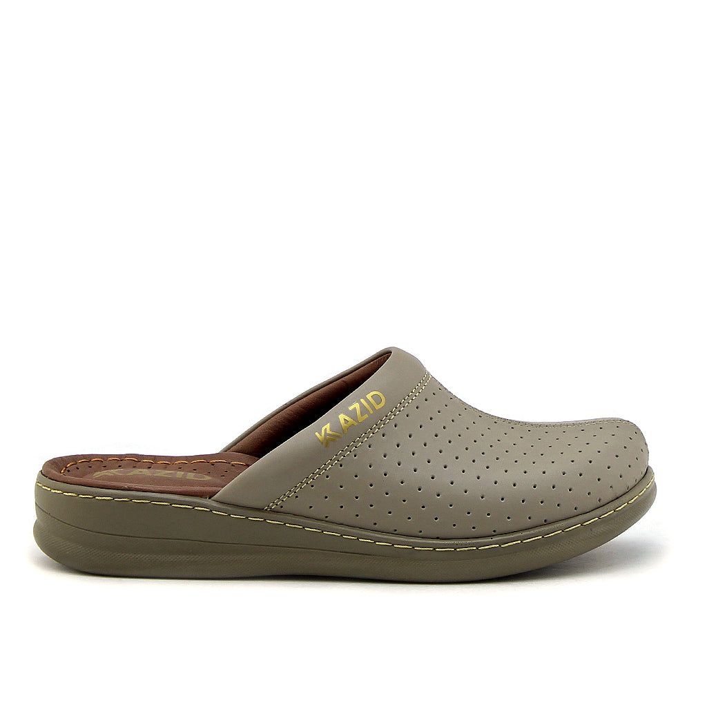 0231 sabot confort en cuir femmes sablé