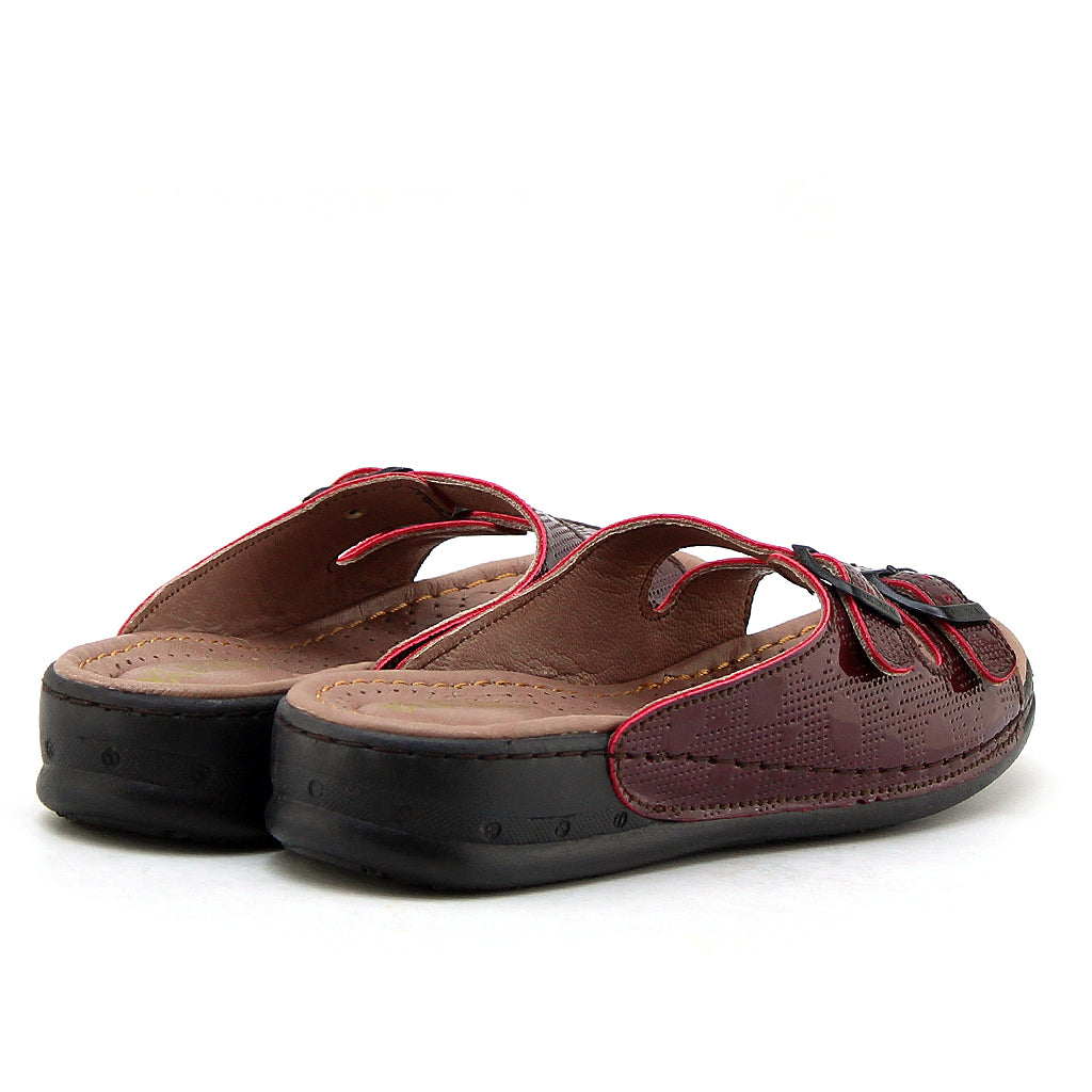 039 sandale confort femme grenat