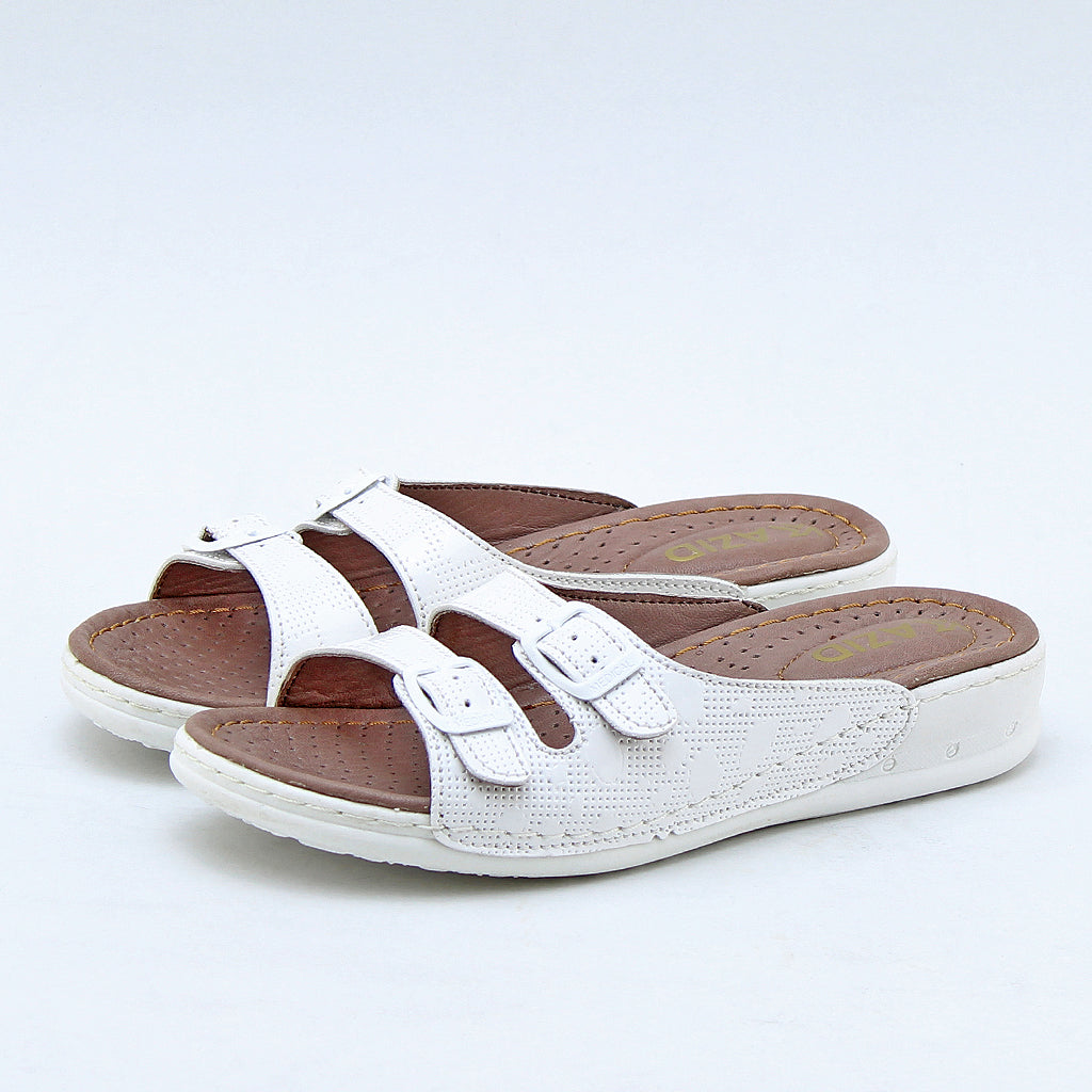 039 sandale confort en cuir femme blanc