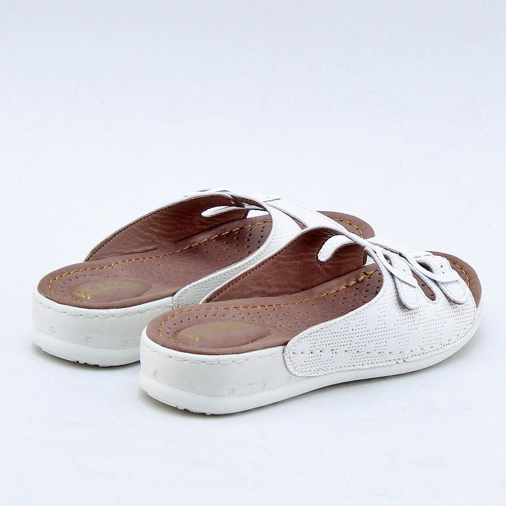 039 sandale confort en cuir femme blanc