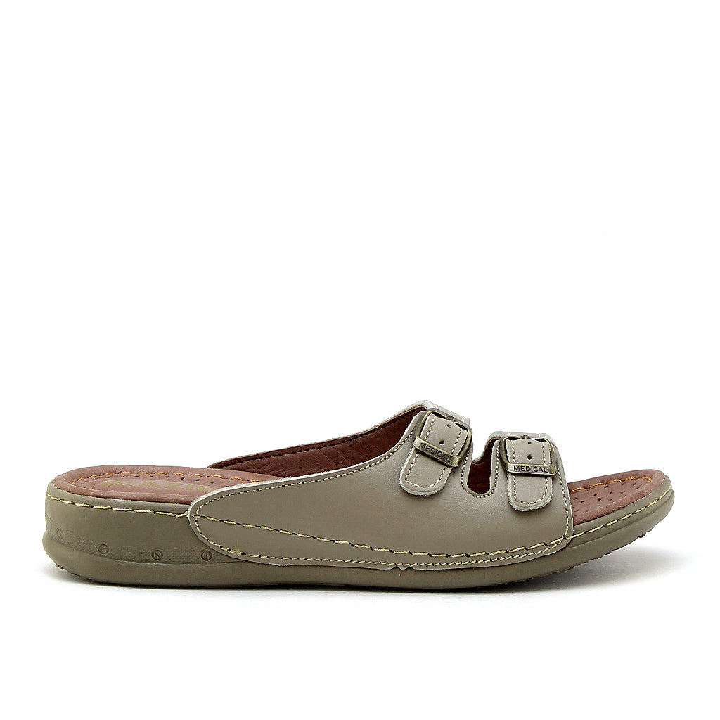 039 sandale confort en cuir femme biege