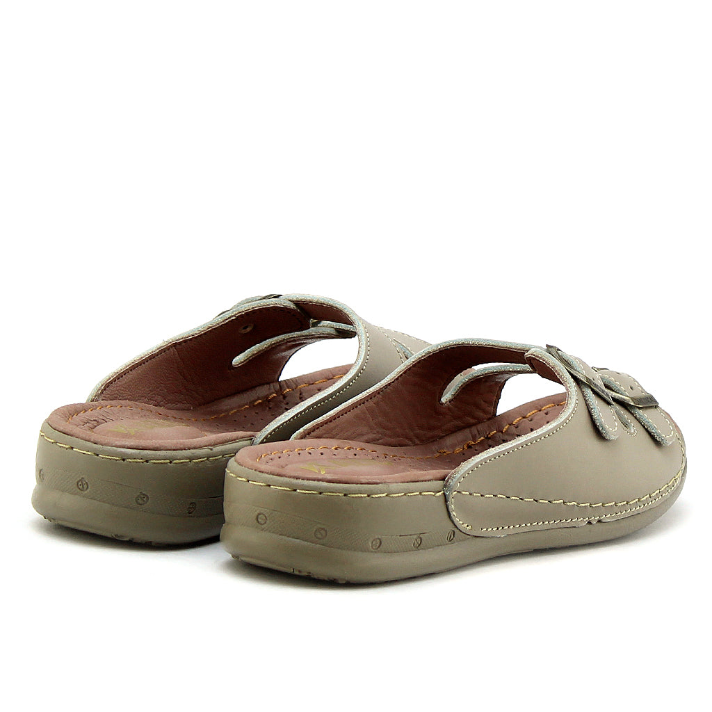 039 sandale confort en cuir femme biege