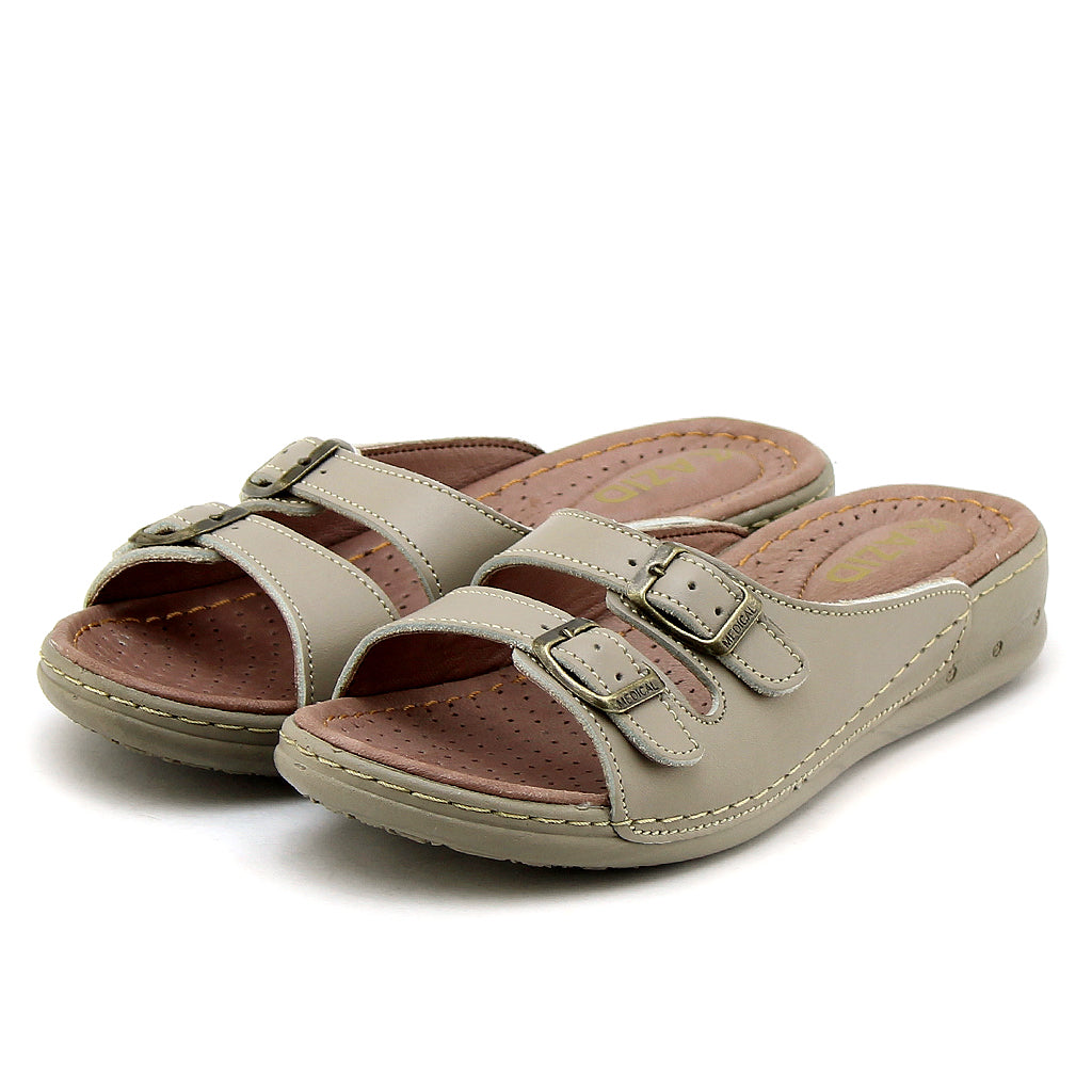 039 sandale confort en cuir femme biege