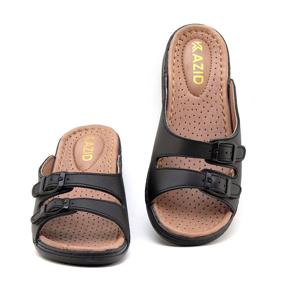 039 sandale confort en cuir femme noir