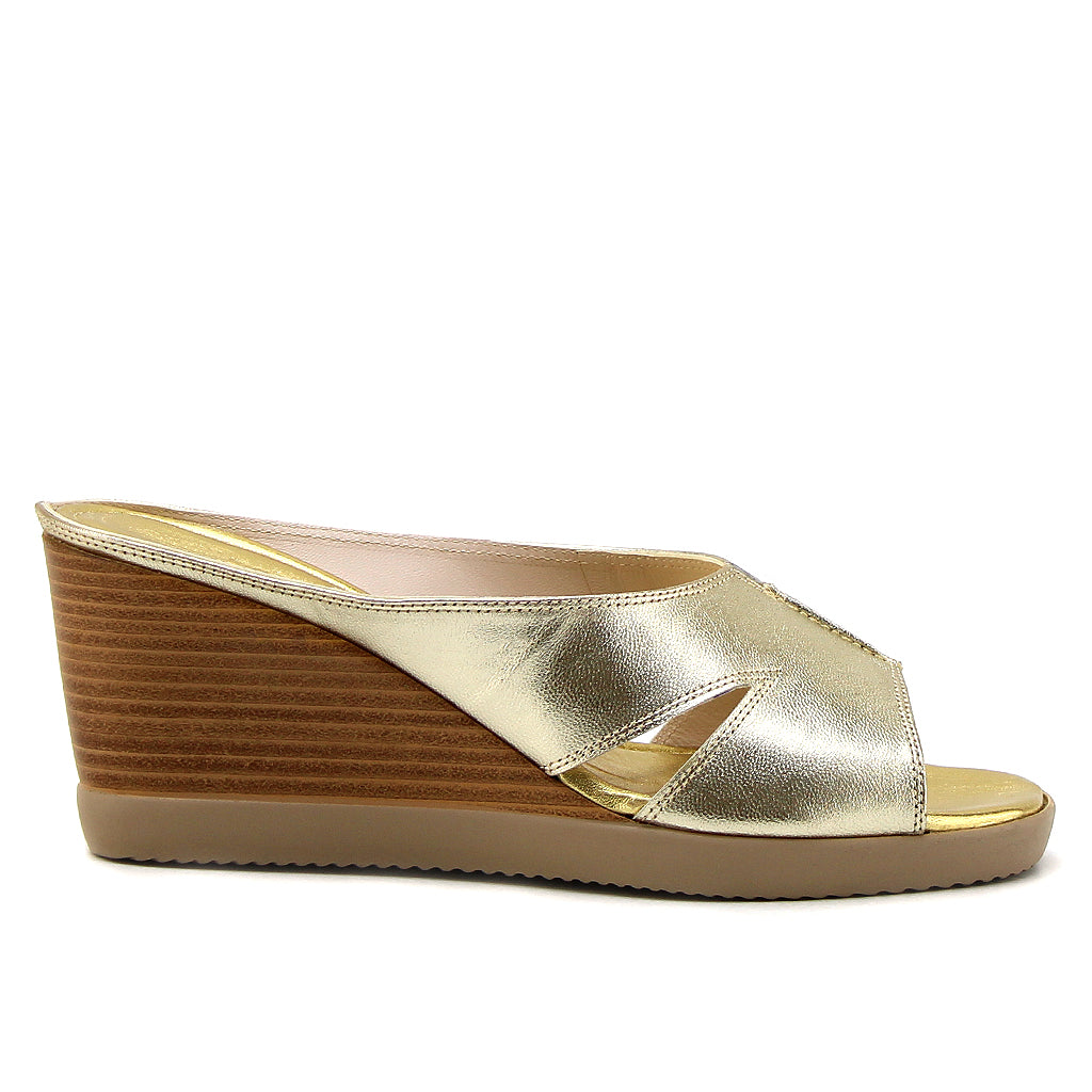 0589 sandale en cuir femme gold