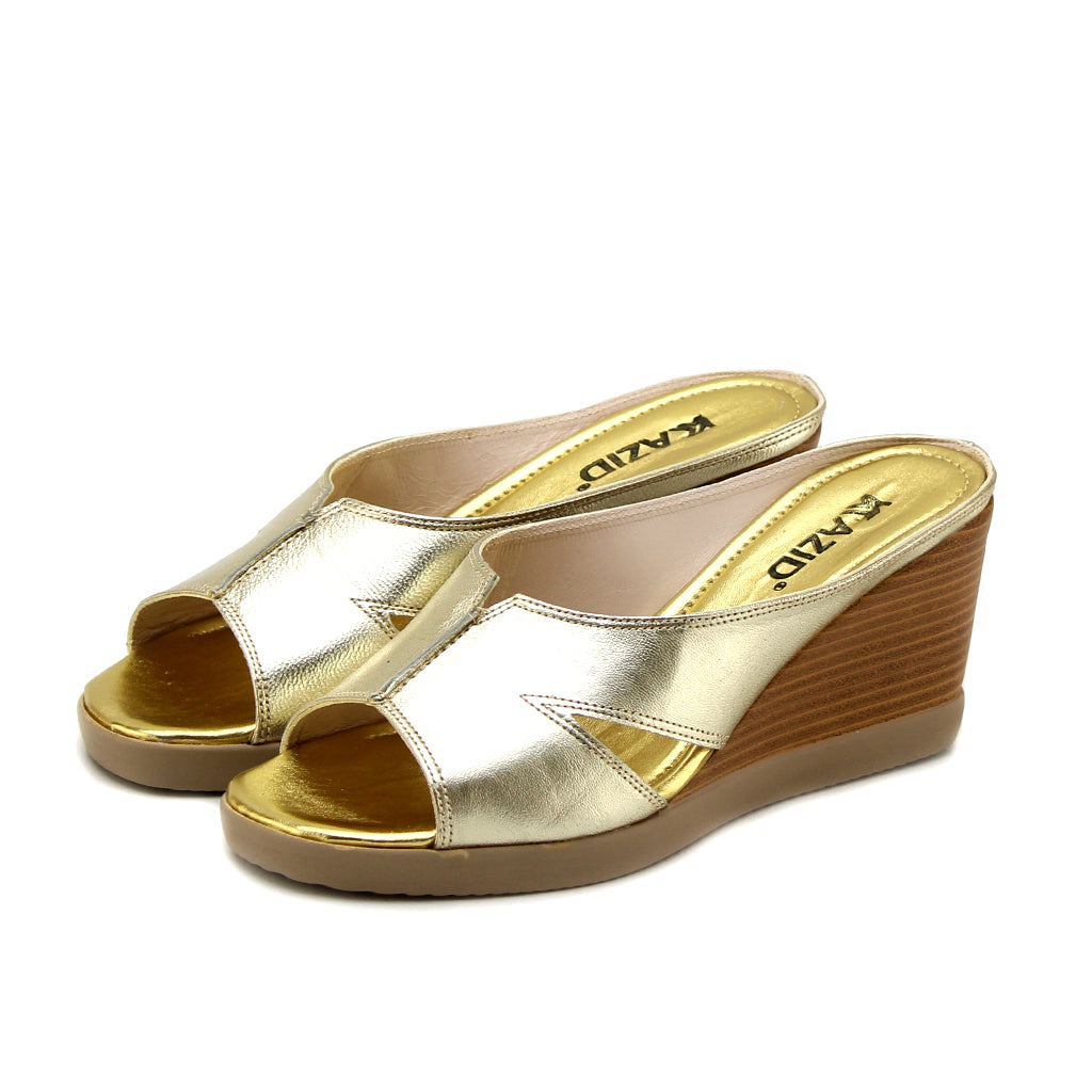 0589 sandale en cuir femme gold