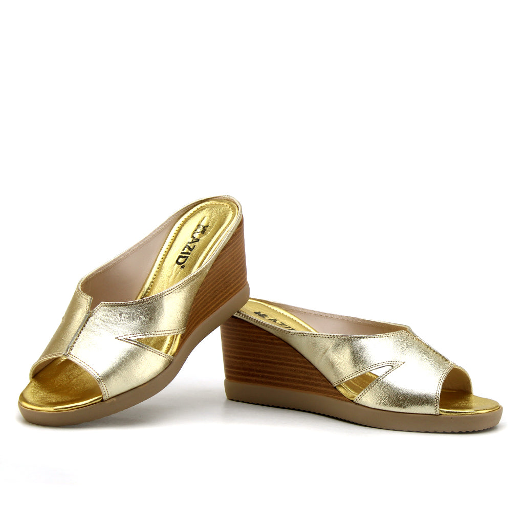 0589 sandale en cuir femme gold