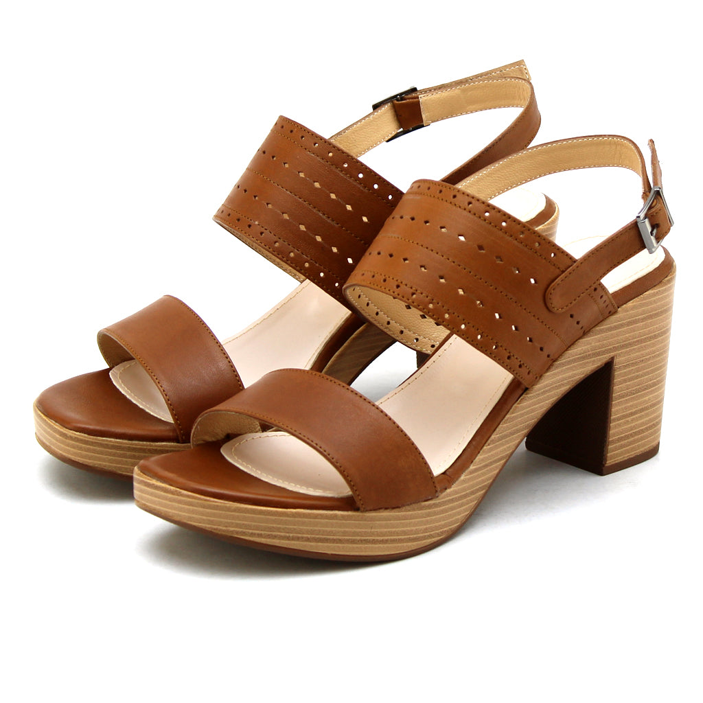 0473 sandale en cuir femme marron