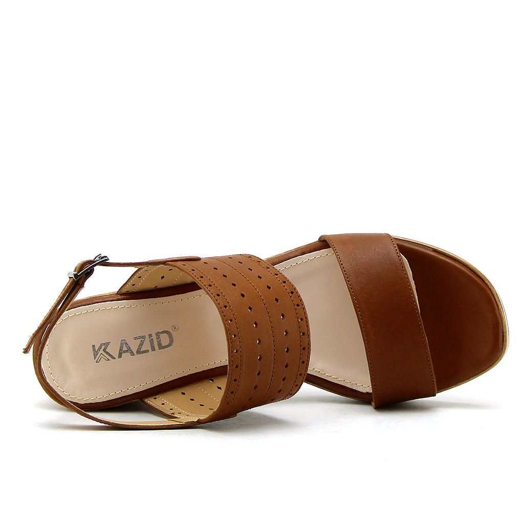 0473 sandale en cuir femme marron