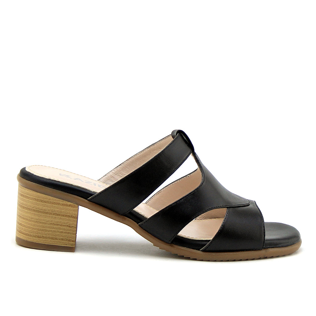 0467 sandale en cuir femme noir