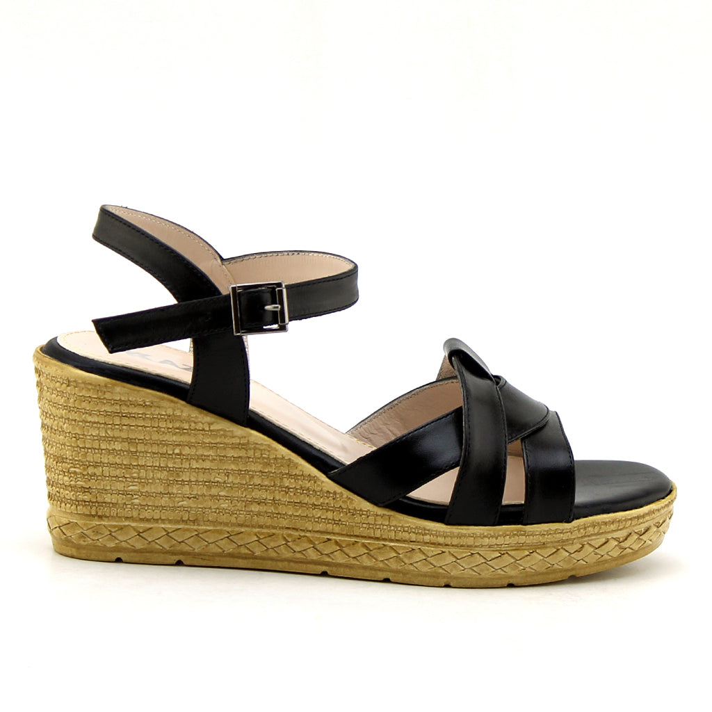 0491 sandale en cuir femme noir