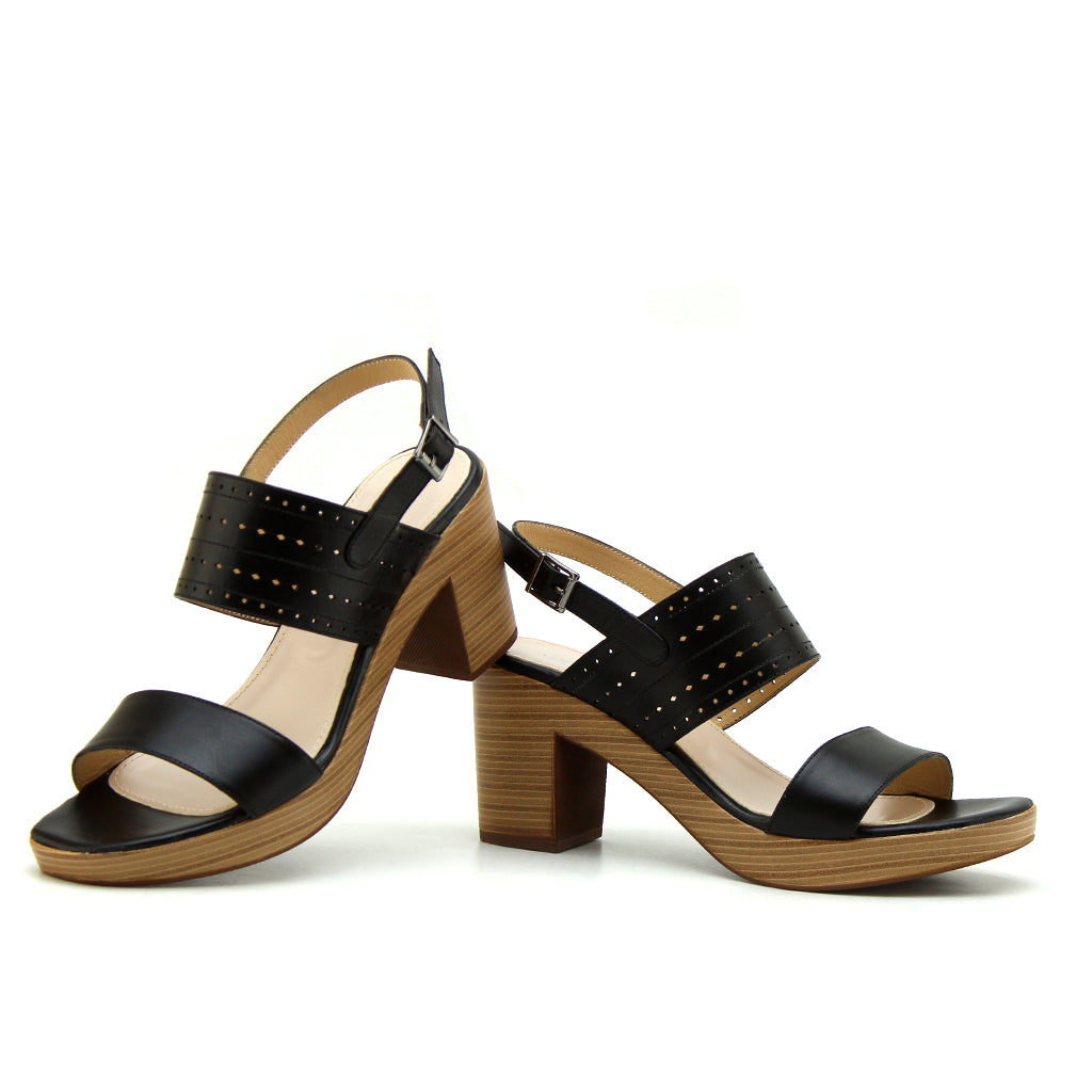 0473 sandale en cuir femme noir
