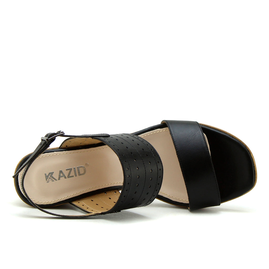 0473 sandale en cuir femme noir