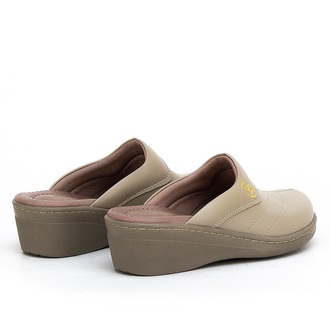 0501 sabot confort en cuir femmes beige
