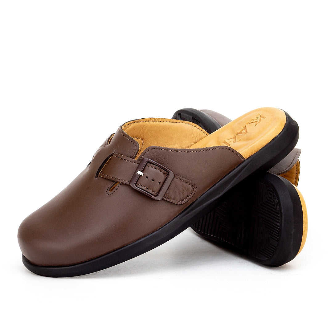 0211 SABOT EN CUIR CONFORT MARRON