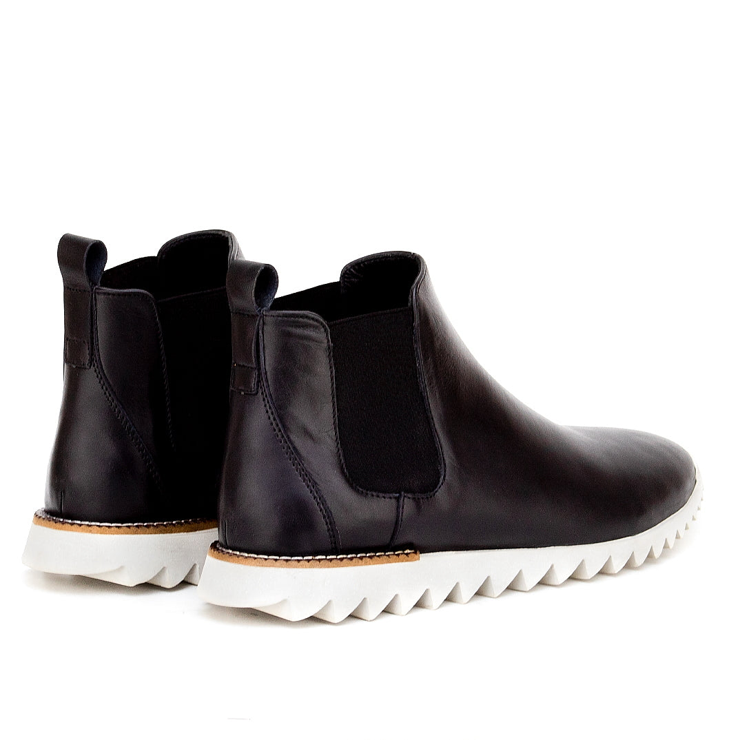 033 bouttine homme en cuir noir blanc