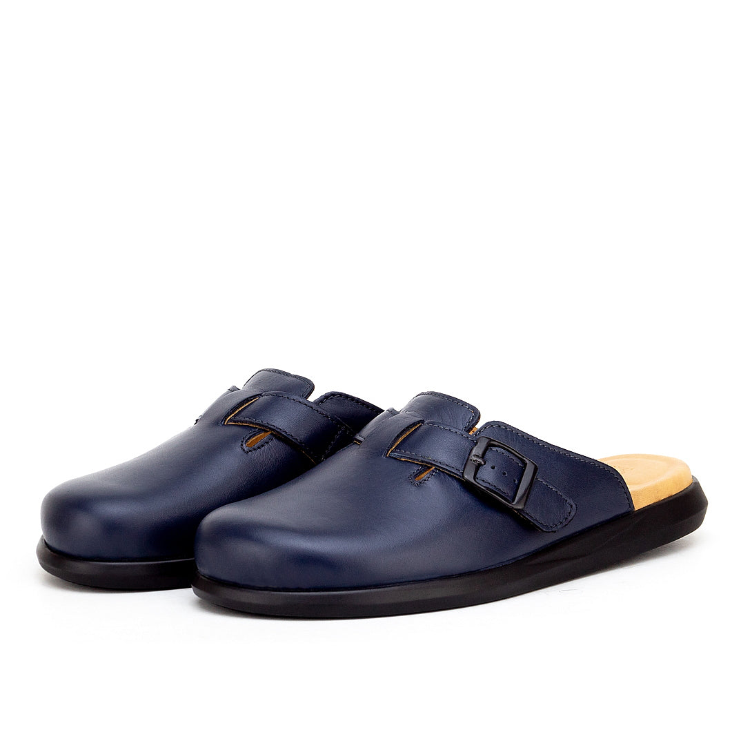 0211 SABOT EN CUIR CONFORT BLEU