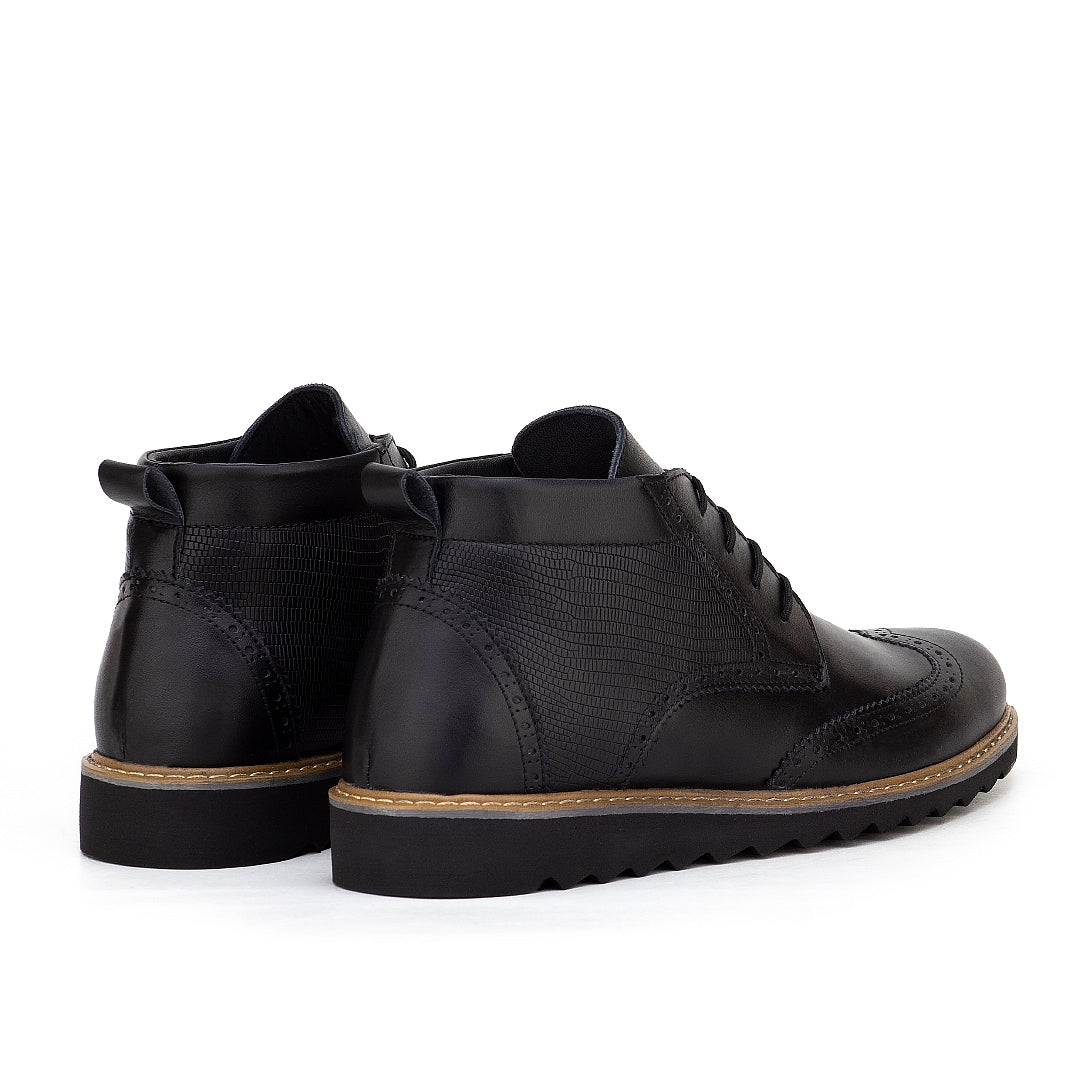 0103 bouttine en cuir noir homme