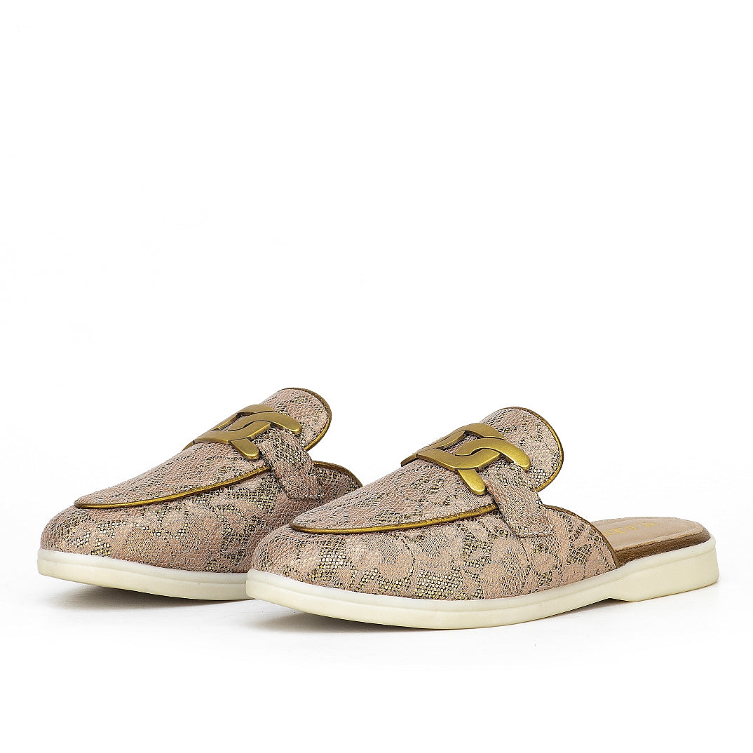 0118 sabot en cuir femmes bronz