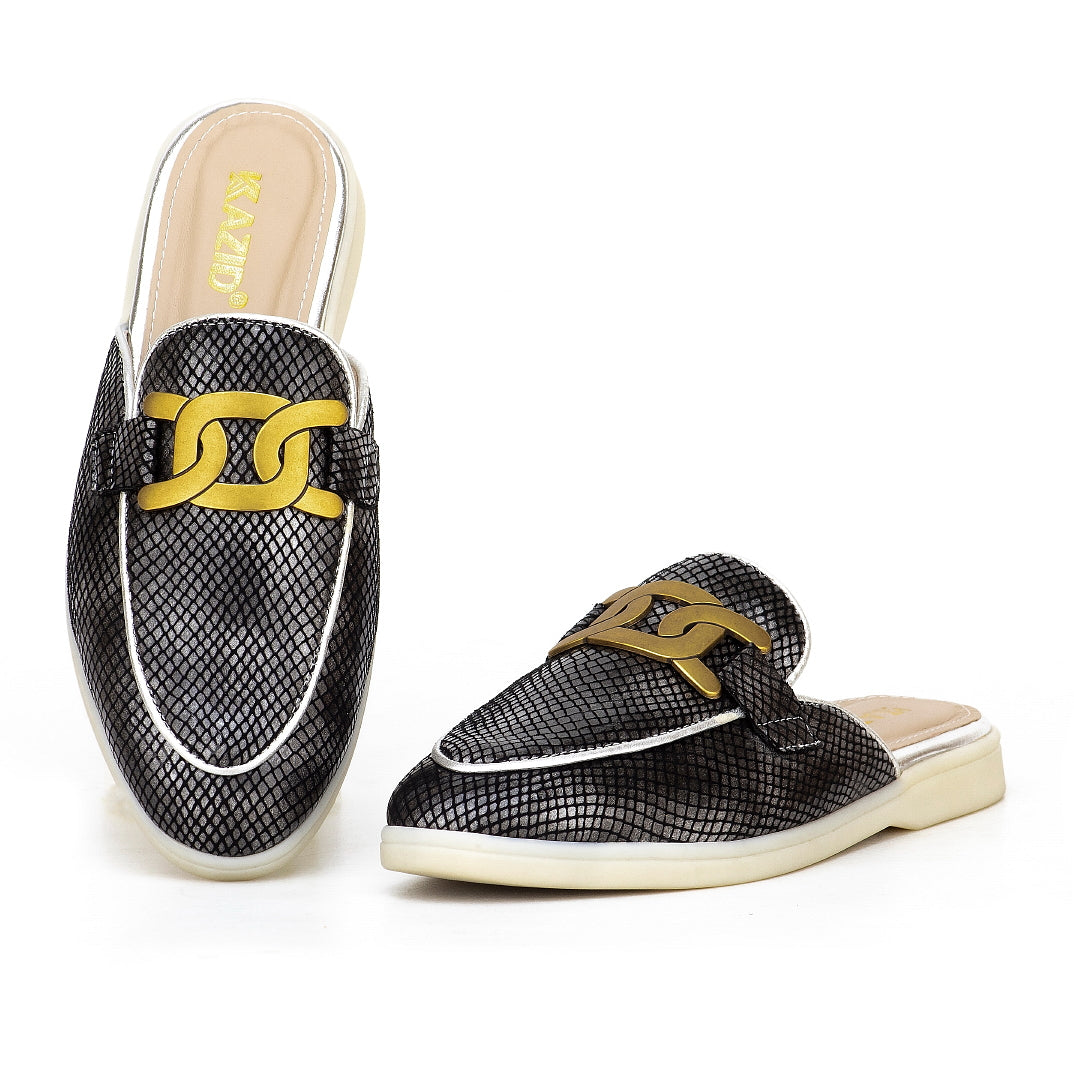 0118 sabot en cuir femmes noir