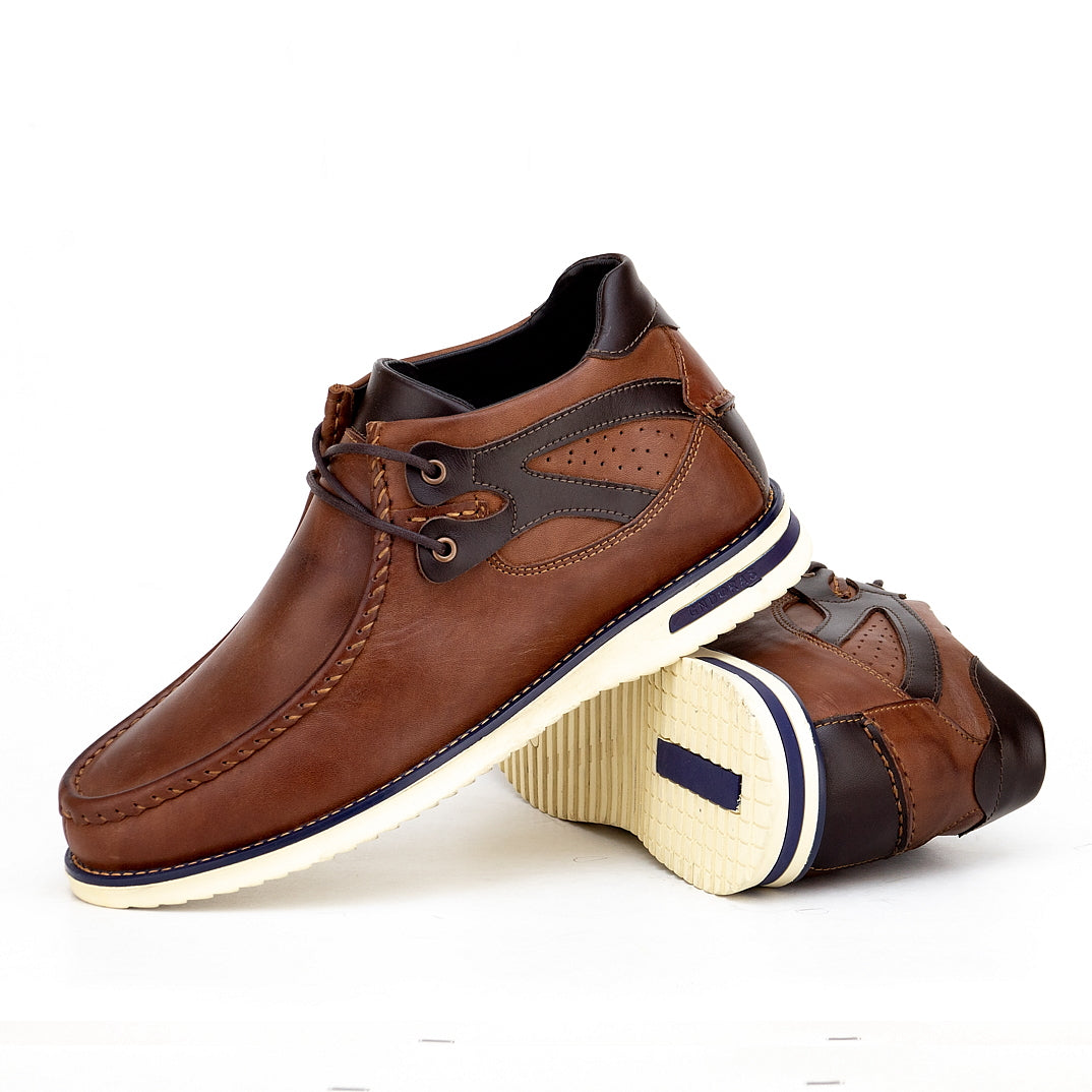 028 Chaussures Homme en cuir marron