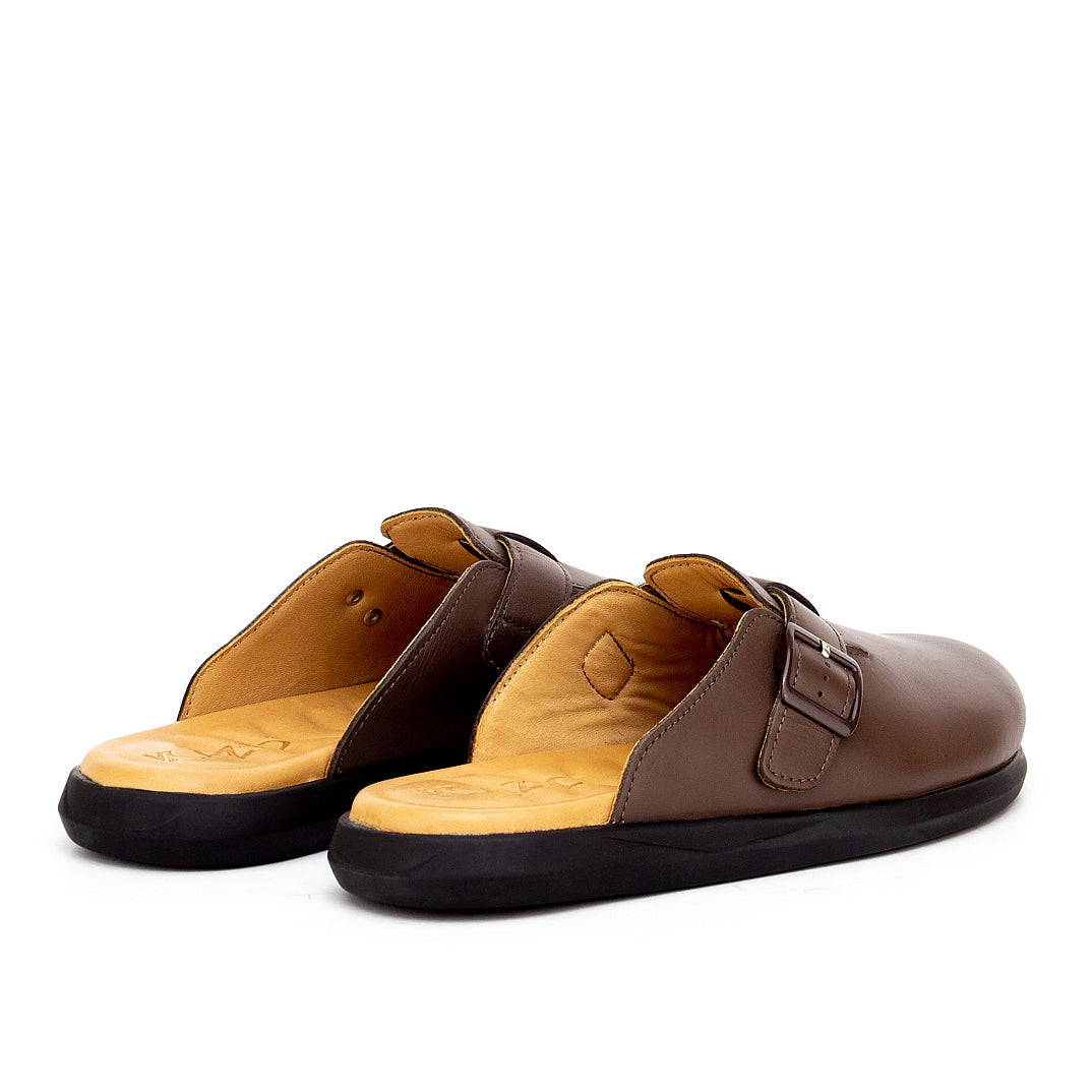 0211 SABOT EN CUIR CONFORT MARRON