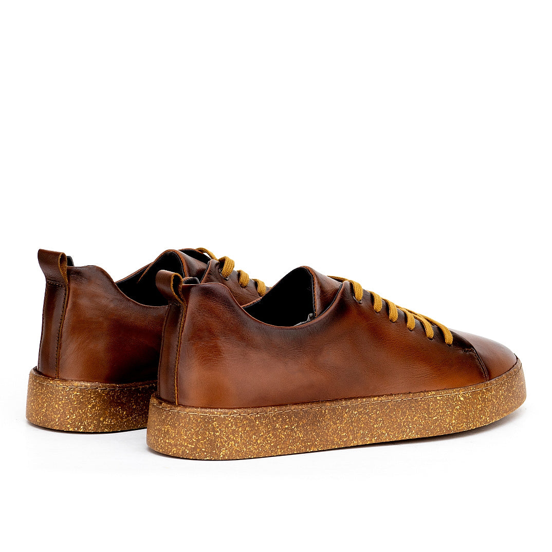 01002 Chaussure Sneaker Homme en cuir marron