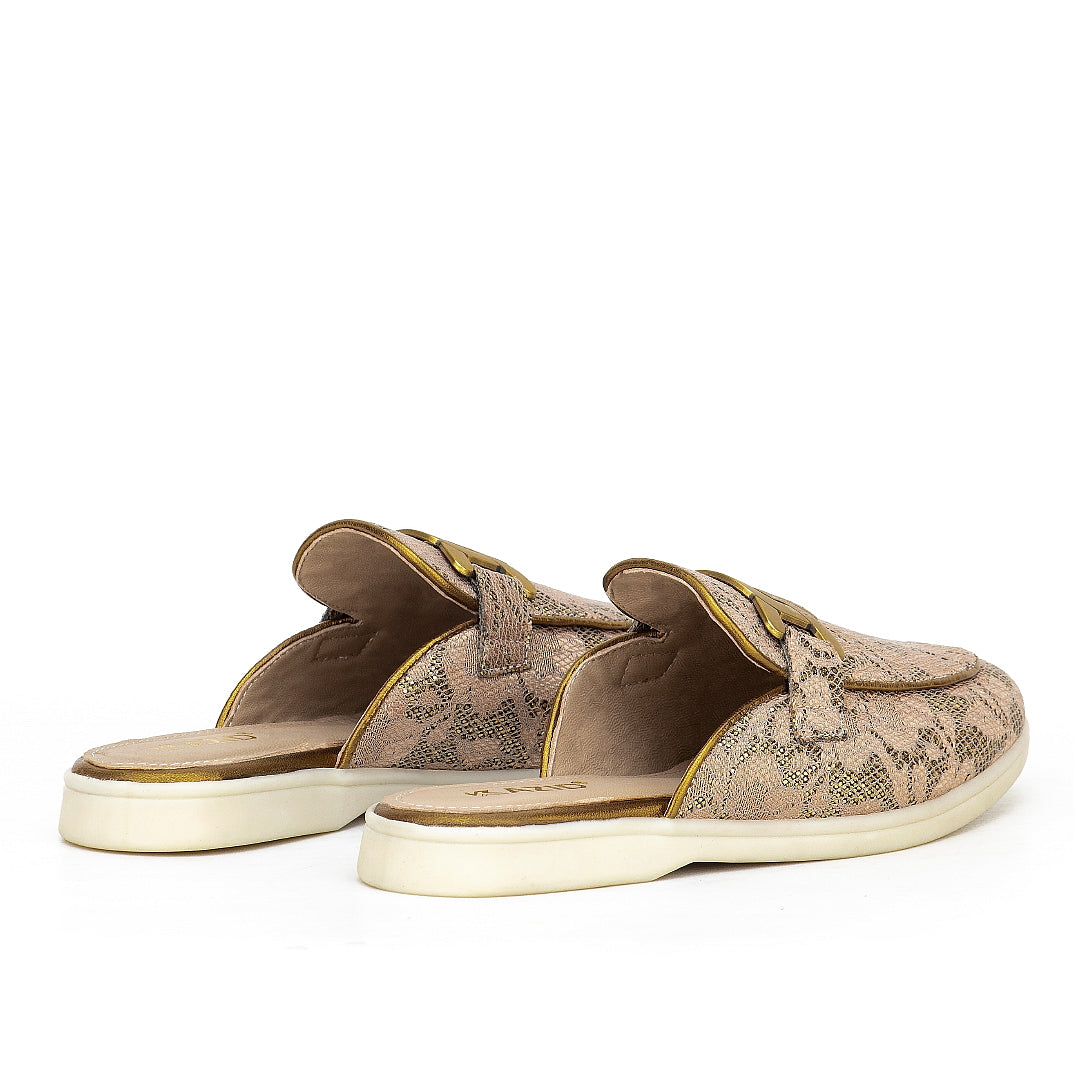 0118 sabot en cuir femmes bronz