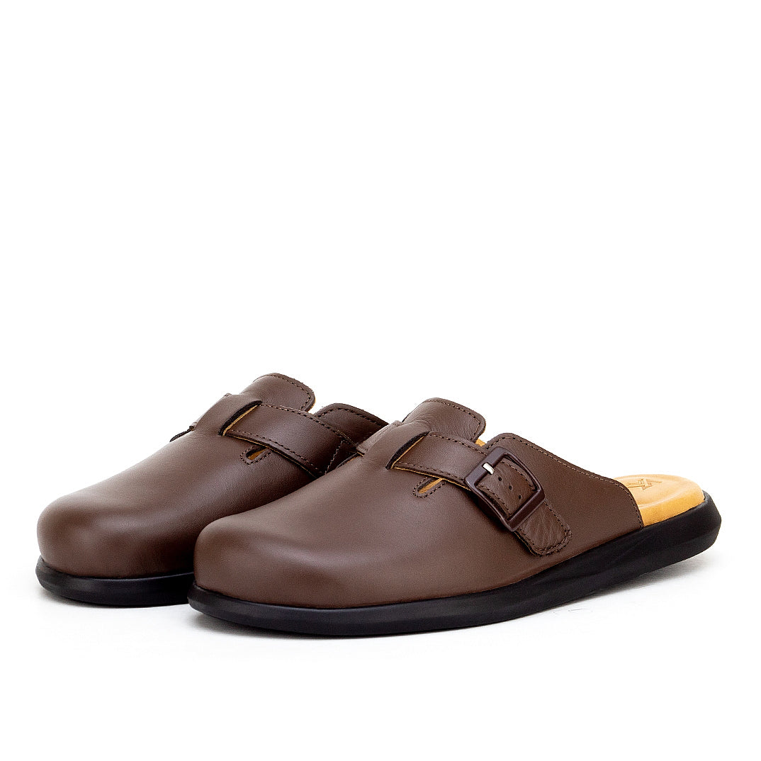 0211 SABOT EN CUIR CONFORT MARRON