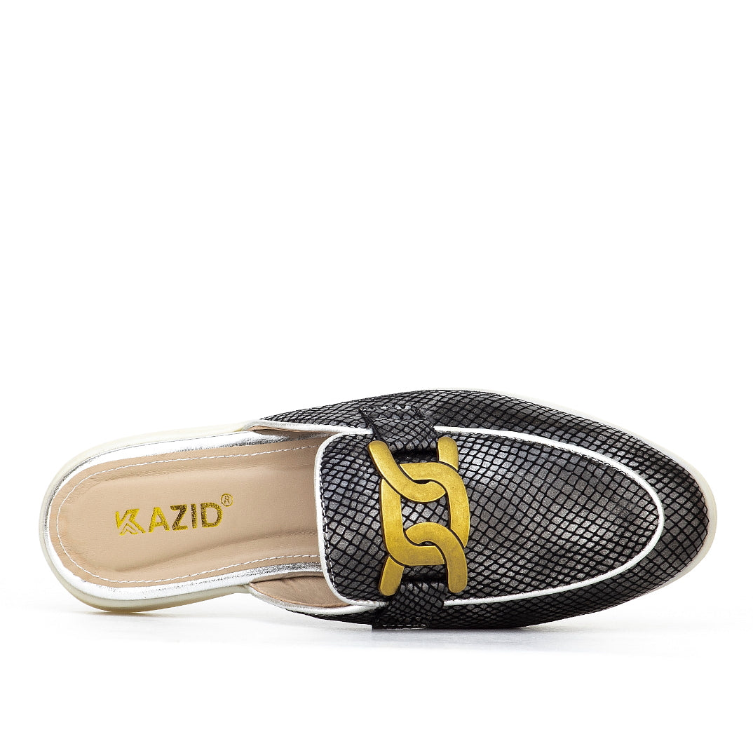 0118 sabot en cuir femmes noir