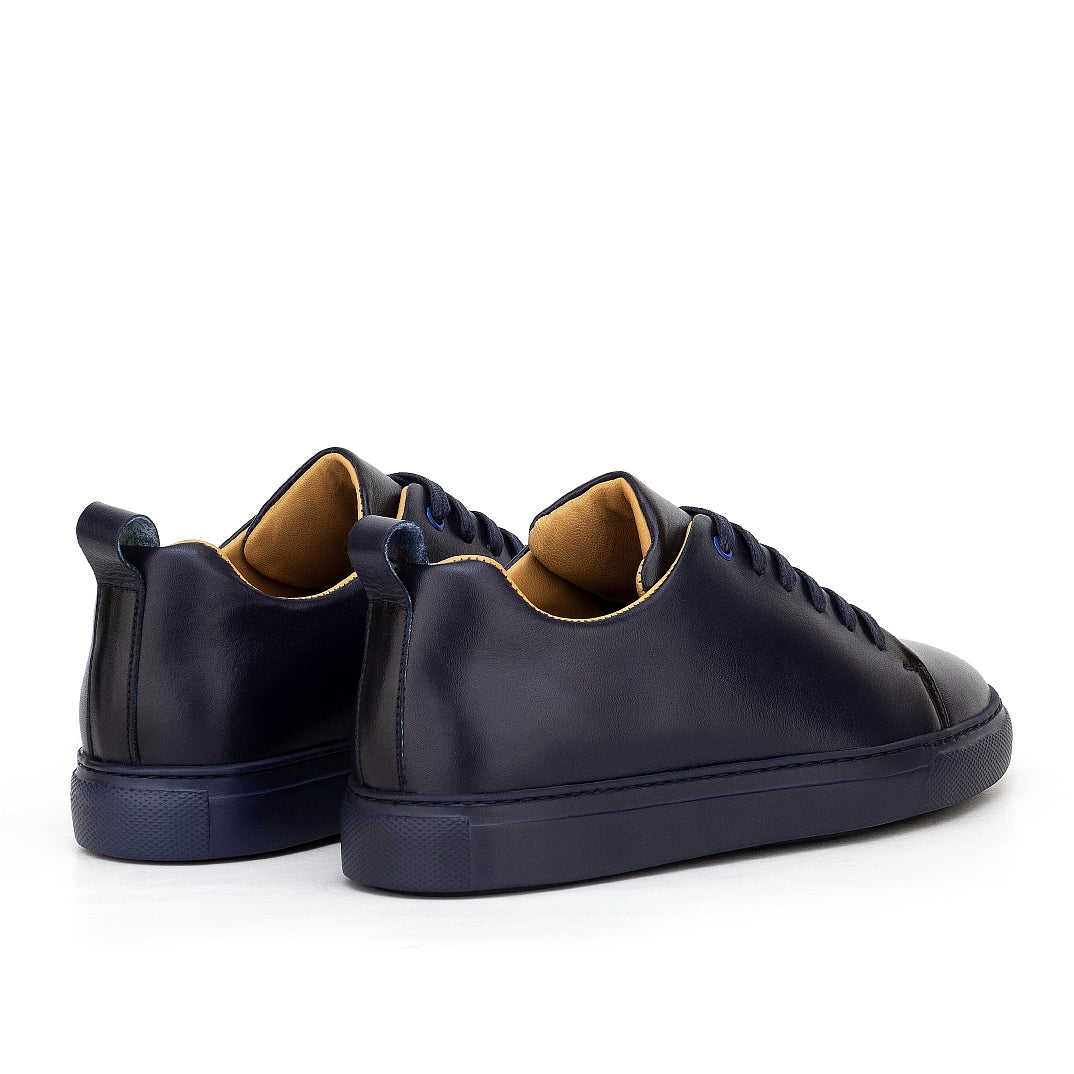 01000 Chaussure Sneaker Homme en cuir bleumarin