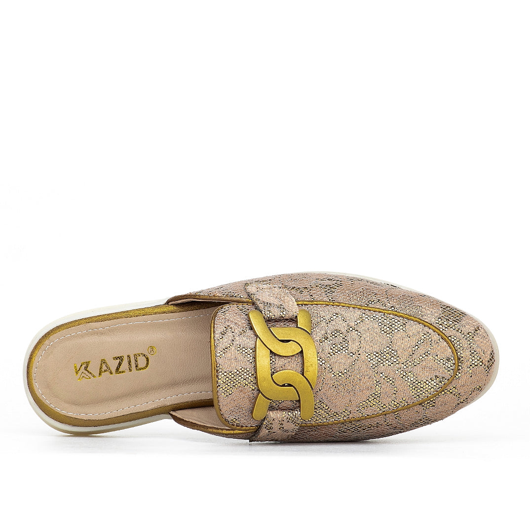 0118 sabot en cuir femmes bronz