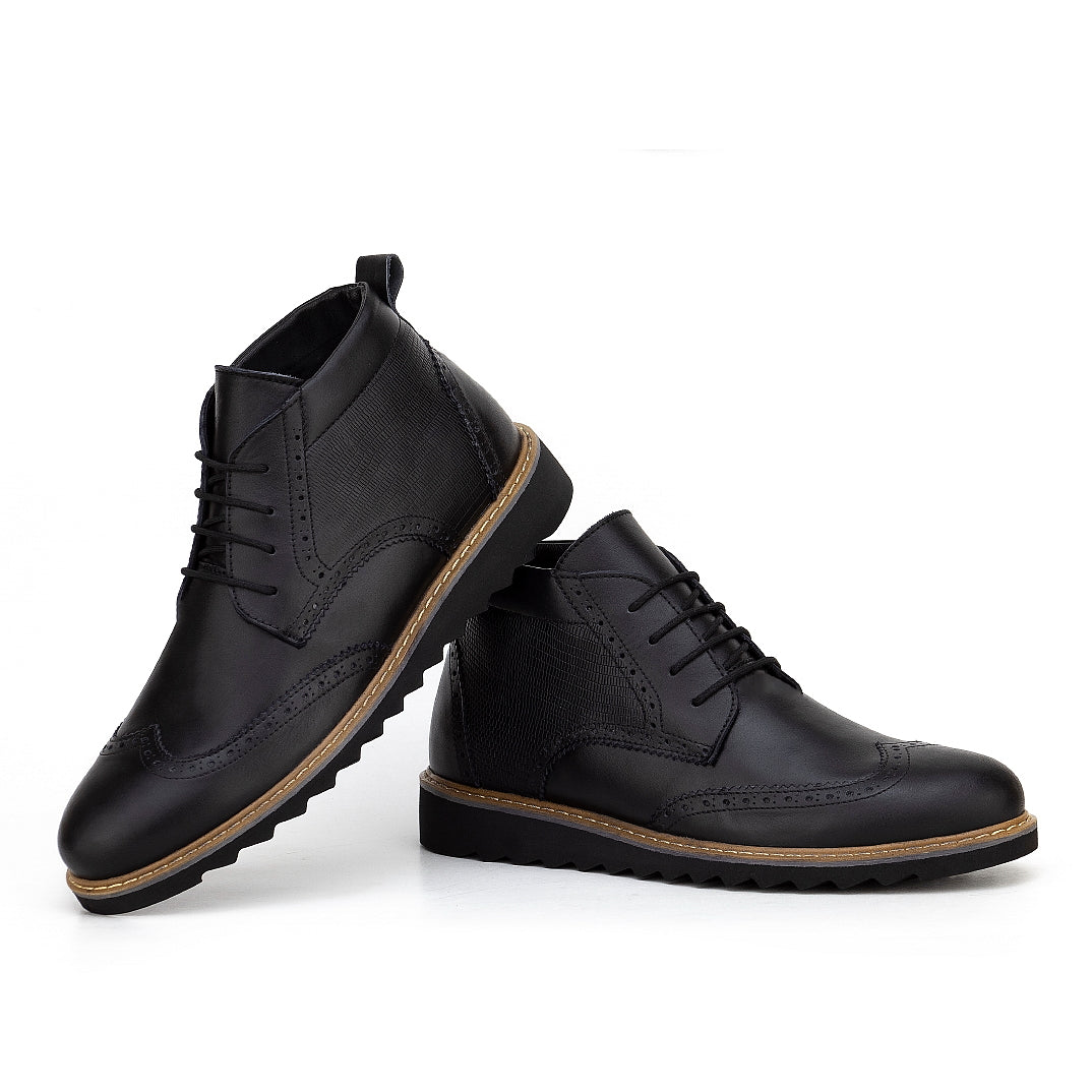 0103 bouttine en cuir noir homme